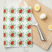 Rode ladybugs patroon theedoek (Quarter Fold)