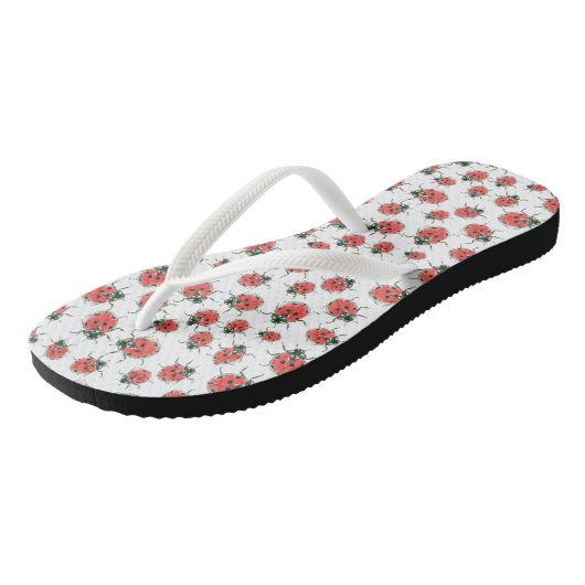 Rode ladybugs, waterverf patroon teenslippers (Schuin)