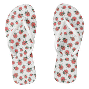 Rode ladybugs, waterverf patroon teenslippers