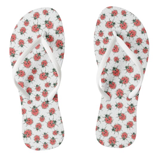 Rode ladybugs, waterverf patroon teenslippers (Voetbed)