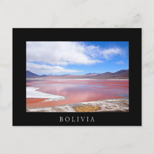 Rode lagune in Bolivia zwart briefkaart