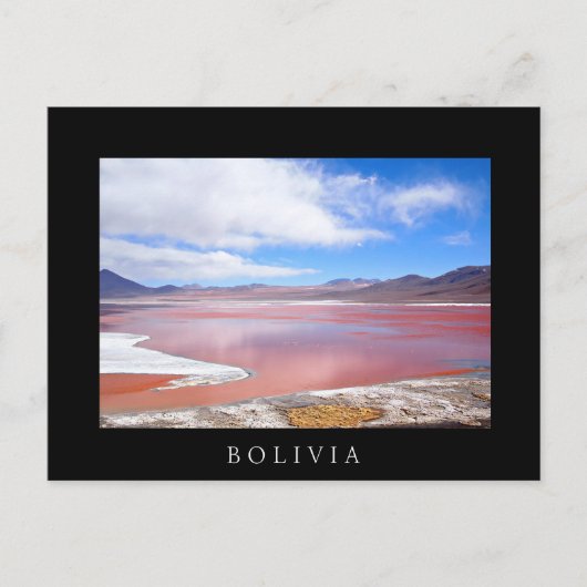 Rode lagune in Bolivia zwart briefkaart (Voorkant)