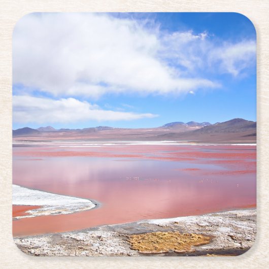 Rode lagune, Laguna Colorada in het onderzetter va (Voorkant)