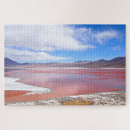 Rode lagune, meer van Laguna Colorada in Bolivia Legpuzzel