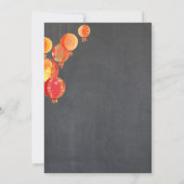 Rode lampions Charcoal Grey Vrijgezellenfeest Kaart (Achterkant)