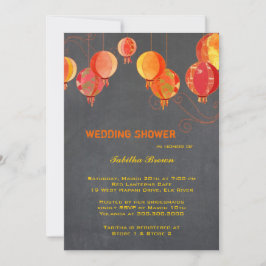 Rode lampions Charcoal Grey Vrijgezellenfeest Kaart