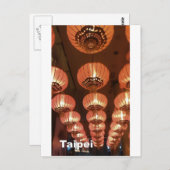Rode lampions Taipei, Taiwan Briefkaart (Voorkant / Achterkant)