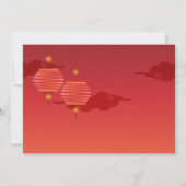 Rode lampions Traditionele Chinese bruiloft nodigt Kaart (Achterkant)