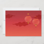 Rode lampions Traditionele Chinese bruiloft nodigt Kaart (Achterkant)