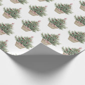 Rode Lampjes Kerstbomen Cadeaupapier (Hoek)