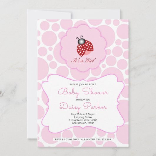 Rode lampolie en roze cirkels kaart (Voorkant)