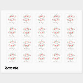 Rode Land Floral Monogram Dank u Stickers (Vel)