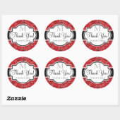 Rode Land Paisley Bruiloft Ronde Sticker (Vel)