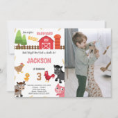 Rode landbouwhuisdieren op zaterdag Uitnodigingen  (Voorkant)