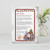 Rode Landelijke Brief van de Kerstman aan Kind in Kaart (Staand voorkant)