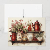  rode landelijke keuken briefkaart (Voorkant / Achterkant)