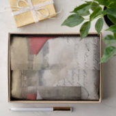 Rode landelijke schuur tissuepapier (Geschenk)