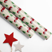 Rode Landelijke Truck Kerstmis Cadeaupapier