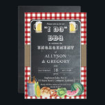Rode landencontroles i Do BBQ Engagement Party Kaart<br><div class="desc">In dit bord en de scripttekst "I Do BBQ"-verlovingspartijontwerp zijn roodwitte en witte stukjes aan de voorkant van het land te zien en te begraven achter een krijtbord met de details in wit en bier en met het koekje verbonden voedselitems die rond het ontwerp zijn gerangschikt. De achterzijde is voorzien...</div>