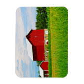 Rode landschuur en grasland magneet (Verticaal)