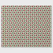 Rode Lange Stampatroon Roos Mint Groene Achtergron Cadeaupapier (Vlak)
