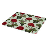 Rode Lange Stampatroon Roos Mint Groene Achtergron Snijplank (Hoek)