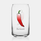Rode Lange Zoete Paprika Blikvorm Glas (Achterkant)