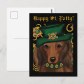Rode Langharige Dachshond Briefkaart (Voorkant / Achterkant)