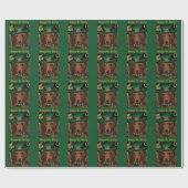 Rode Langharige Dachshond Cadeaupapier (Vlak)