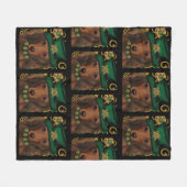 Rode Langharige Dachshond Fleece Deken (Voorkant (Horizontaal))