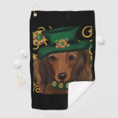 Rode Langharige Dachshond Golfhanddoek (Insitu)