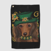 Rode Langharige Dachshond Golfhanddoek (Voorkant)
