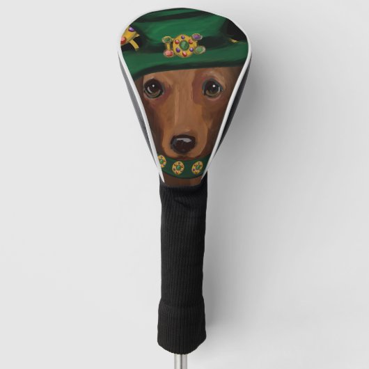 Rode Langharige Dachshond Golfheadcover (Voorkant)
