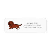 Rode Langharige Dachshund 1 Etiket (Voorkant)