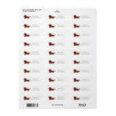 Rode Langharige Dachshund 1 Etiket (Full Sheet)
