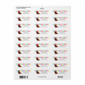 Rode Langharige Dachshund Kerst Cute Etiket (Full Sheet)