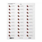 Rode Langharige Dachshund Kerst Cute Etiket (Full Sheet)