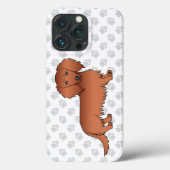 Rode Langharige Dachshund Schattige Cartoon Hond & Case-Mate iPhone Case (Achterkant)