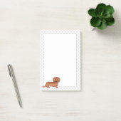 Rode Langharige Dachshund Schattige Cartoon Hond & Post-it® Notes (Kantoor)