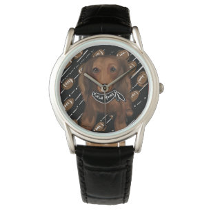 Rode langharige doxies horloge