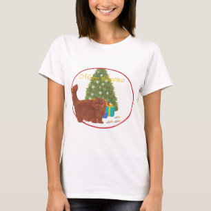 Rode Langharige Perzische Kat met Kerst T-shirt