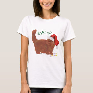 Rode Langharige Perzische Kat met Kerst T-shirt