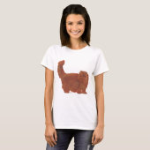 Rode Langharige Perzische Kat T-shirt (Voorkant volledig)