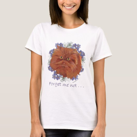 Rode Langharige Perzische Kat T-shirt (Voorkant)