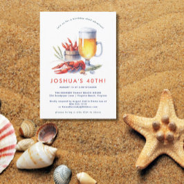 Rode langoest Low Country Boil Verjaardagsfeest Kaart