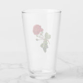Rode langstelige roos glas (Achterkant)