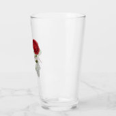 Rode langstelige roos glas (Links)