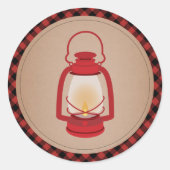 Rode lantaarn geruite Sticker (Voorkant)
