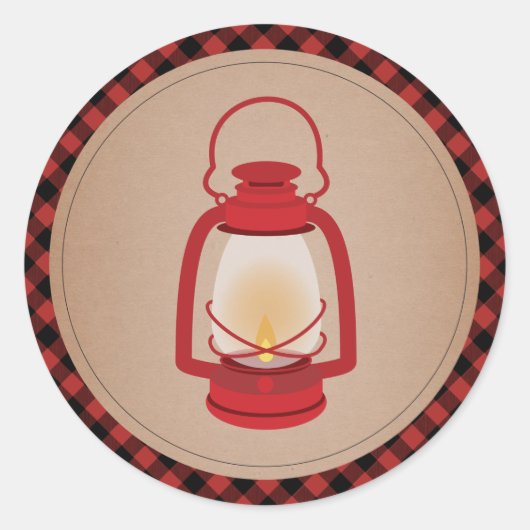 Rode lantaarn geruite Sticker (Voorkant)