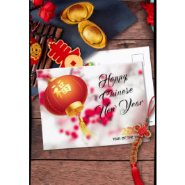 Rode Lantaarn Jaar van de Slang Lunar Nieuwjaar 20 Feestdagenkaart